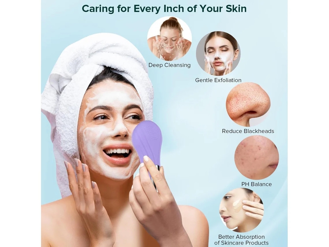 Cepillo de limpieza facial eléctrico recargable e impermeable para hombres y mujeres. Potente exfoliación, masaje y limpieza. Yizhood