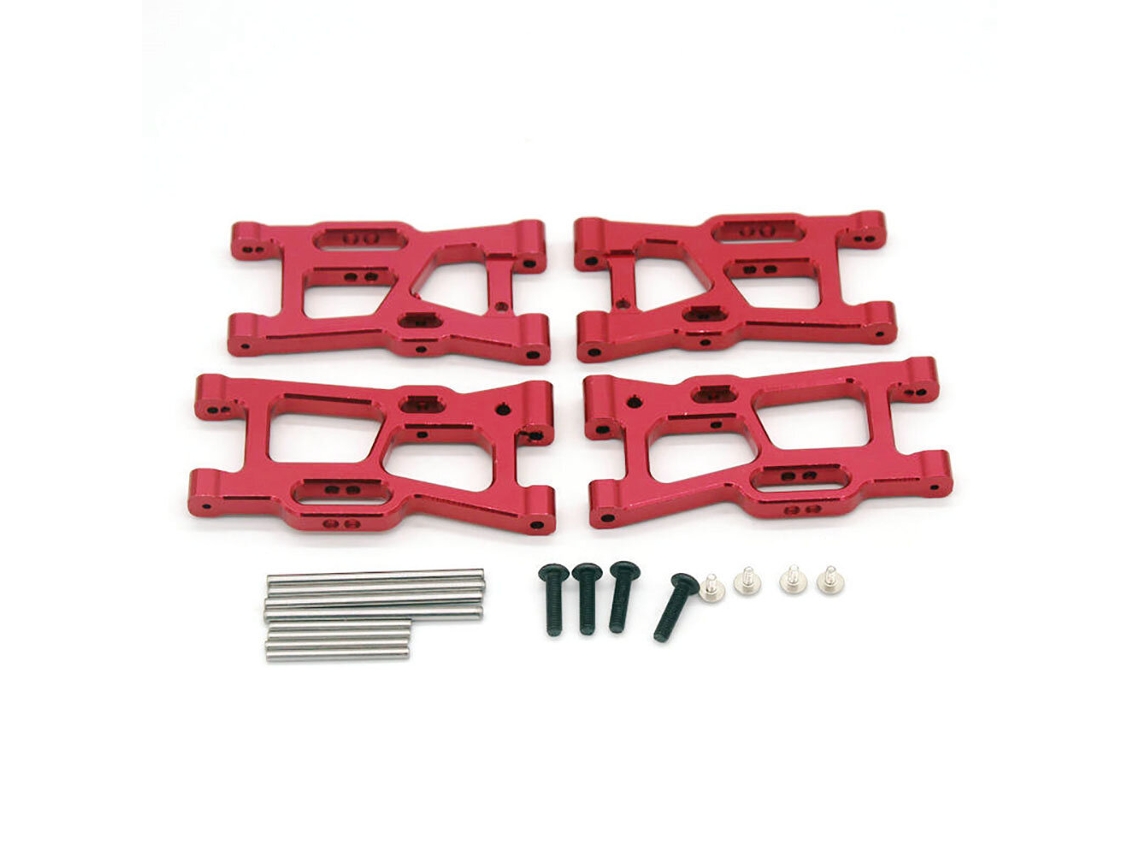 Brazo de suspensión inferior delantero y trasero de metal mejorado para Wltoys 124008, 124010, 144001, 1/12 y 1/14, coches RC, modelos de vehículos, piezas de repuesto.