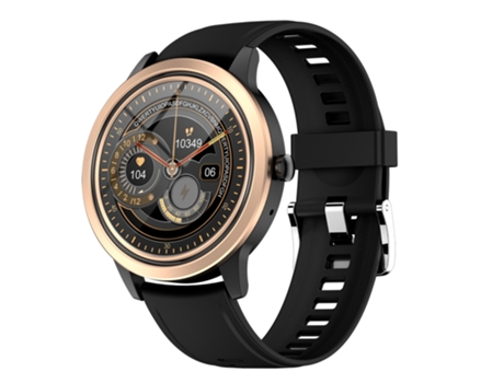 EKO Reloj conectado Bluetooth 5.0 con antirrobo y pulsera de silicona Negro / Dorado