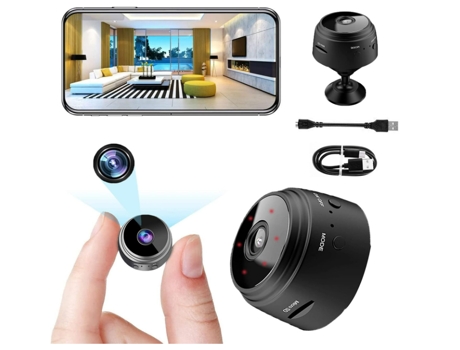 VEANXIN Mini cámara portátil de visión nocturna 1080P con micrófono VSM-1020 Negro