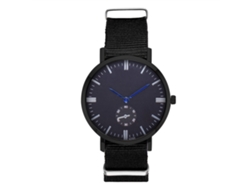 Reloj De Cuarzo Para Hombre Con Correa De Nailon Casual Elegante Negro