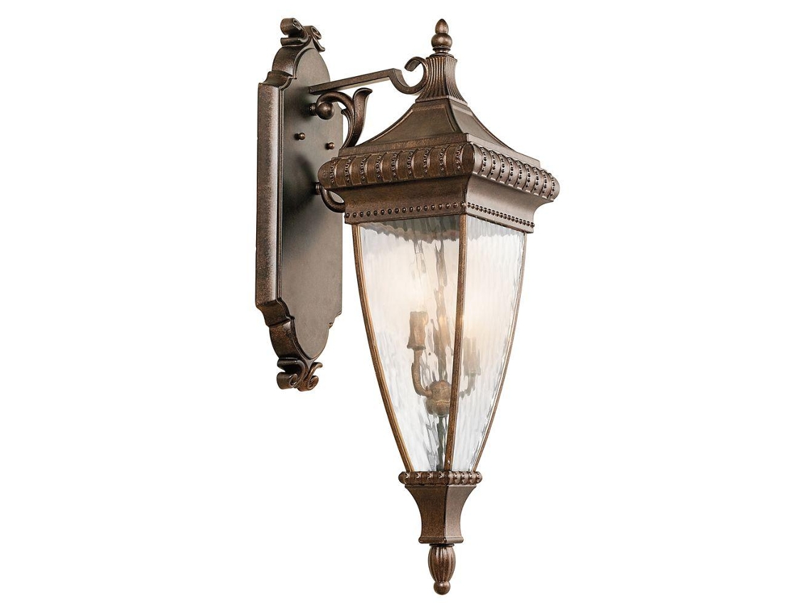Luz de pared al aire libre KICHLER (KL-Venetian2-L) Venecian Rain Metal, Rain Glass E14 3 Bulbos