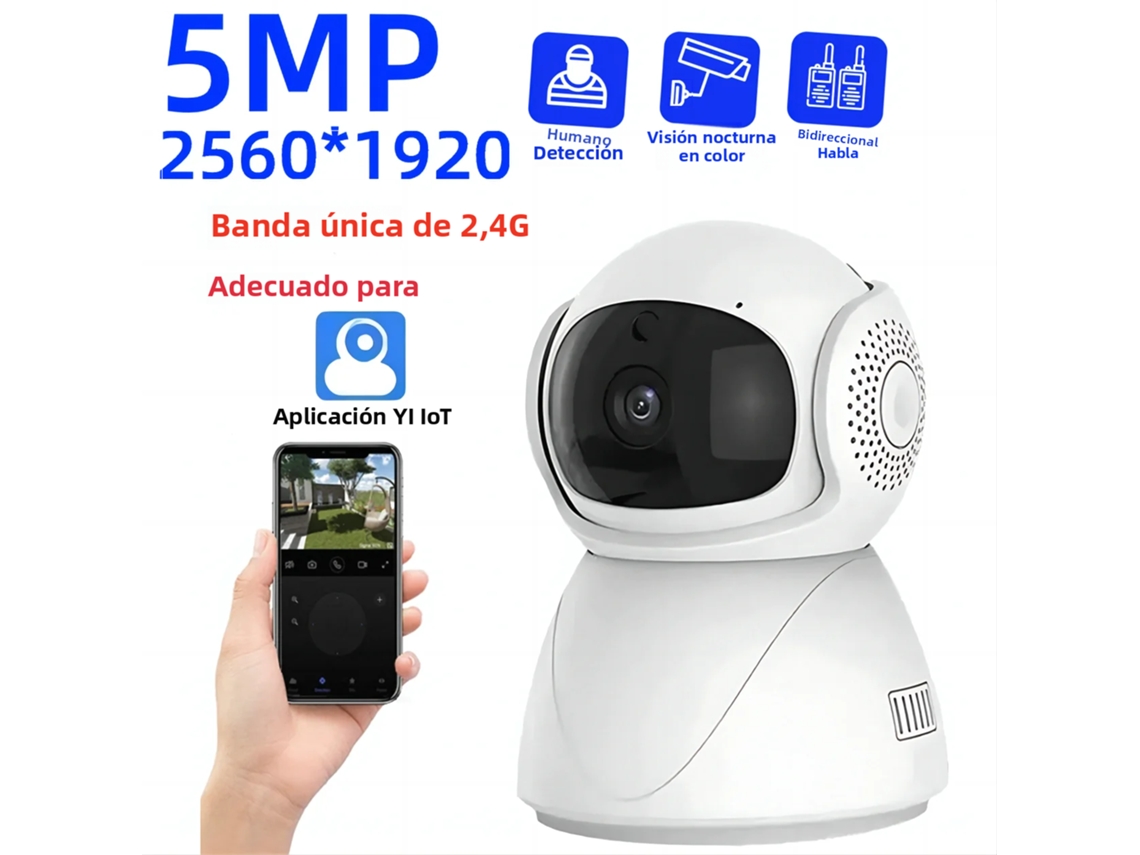 Cámara IP inteligente Mdug 2.4g Wi-Fi de 5 MP, monitor para bebés Trazer Iam con visión nocturna a color y detección humana