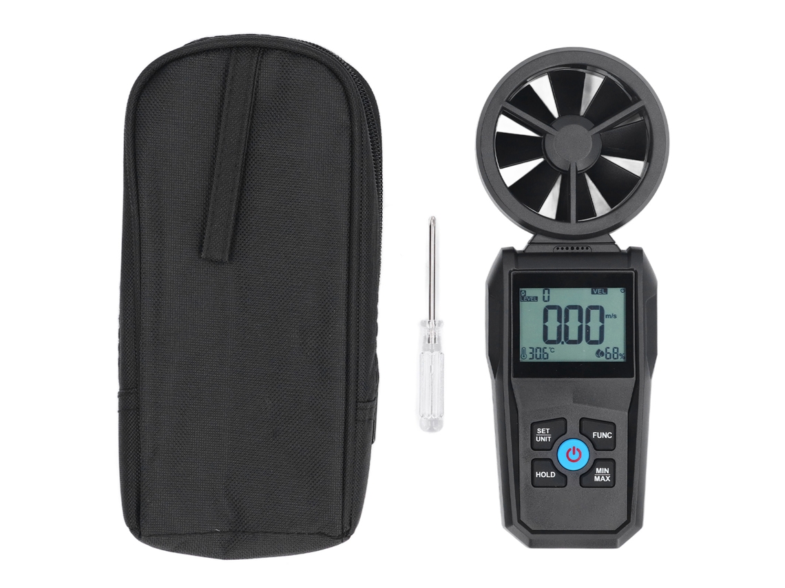 Anemómetro Digital De Alta Precisión Con Pantalla Lcd, Medidor De Velocidad Del Viento, Temperatura Y Humedad.