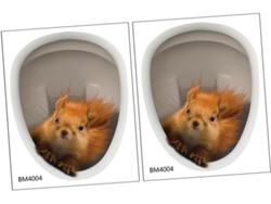 Juego de 2 pegatinas para asiento de inodoro, diseño de ardilla, decoración para baño, pegatina Slowmoose
