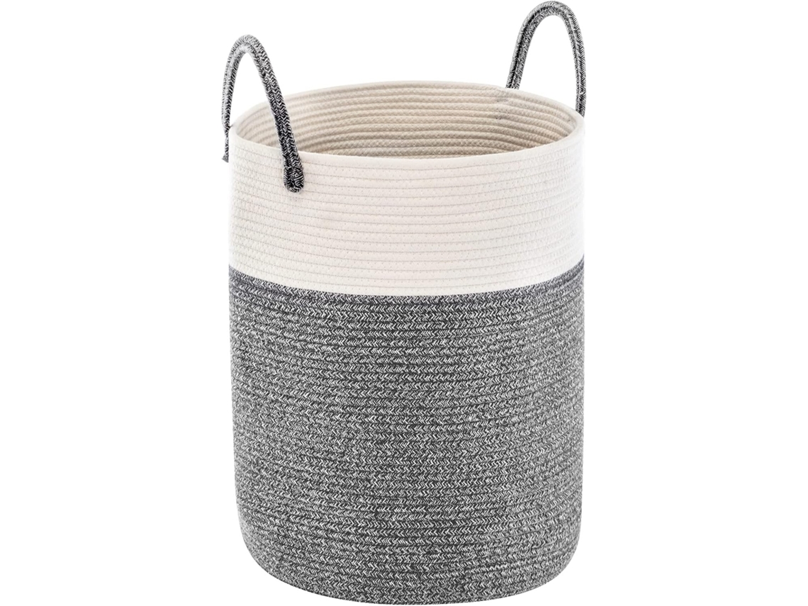 Cesta grande de cuerda de algodón, cesta de fieltro, cesta de tela para guardar juguetes, organizador