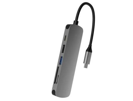 Hub USB C BISBISOUS T459 Estación de Acoplamiento 6 en 1 con Puerto USB 3.0 Puerto USB-C/Pd 4K Hdmi y Lector de Tarjetas Sd/Tf Negro