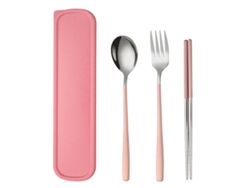 Juego de Cubiertos Portátil - 3 Piezas con Estuche de Viaje RNEMITERY