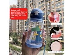 Botella de agua infantil de 600 ml con diseño creativo de antílope y vaso portátil Mdug (Estilo 2)