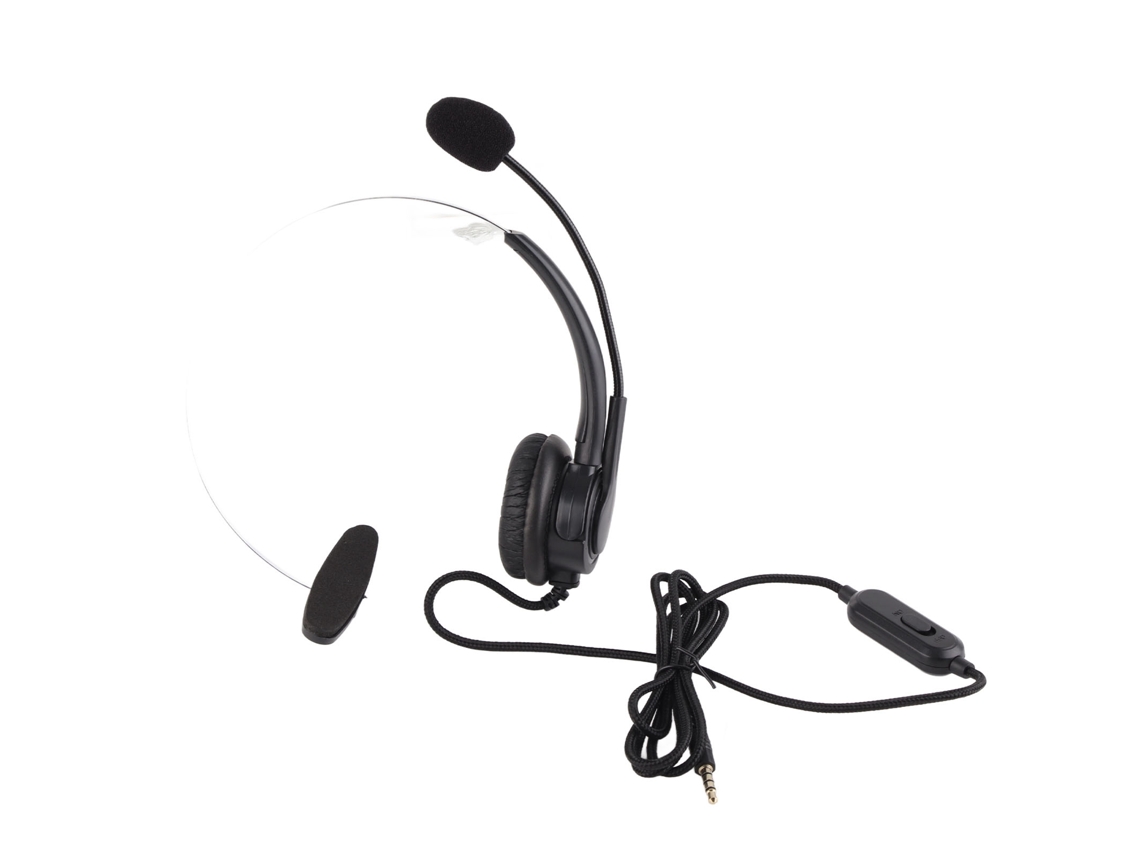 Auriculares Mono Con Cable De 3,5 Mm Para Camioneros Con Micrófono Con Cancelación De Ruido Y Control De Volumen Para Teléfonos Móviles Y Ordenadores Portátiles.