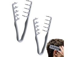 Juego de 2 peines texturizados de dientes anchos, unisex, gris Tommy01