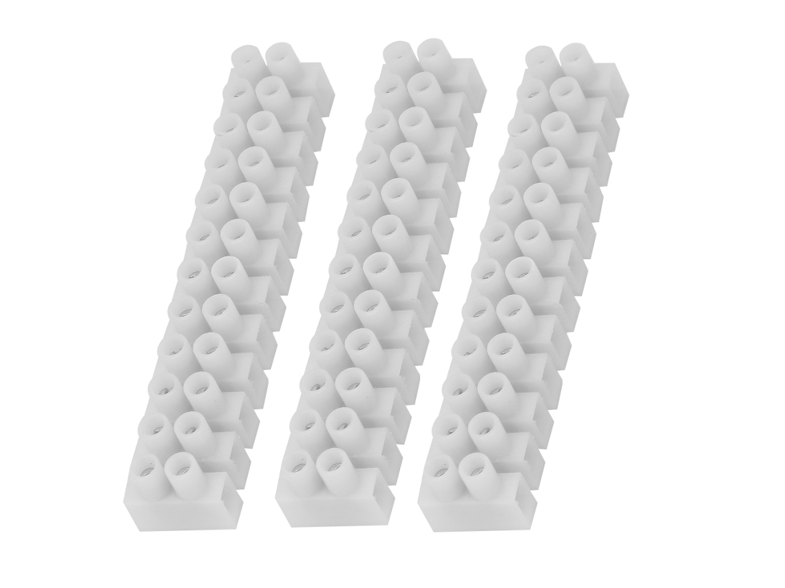 2026-3pcs Bloque Terminal De Tornillo Pa10h-12p Blanco 12 Vías Conexión Cable Eléctrico