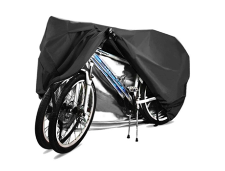 Capas para bicicletas com armazenamento externo à prova d'água para 2 bicicletas Negro