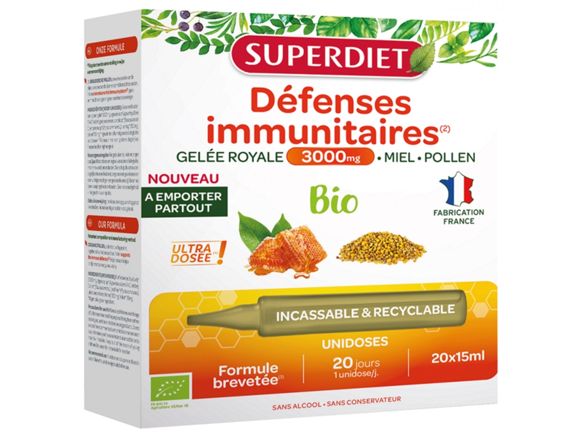 Jalea Real 3000 Mg Polen de Miel Ecológico 20 Unidoses SUPERDIET