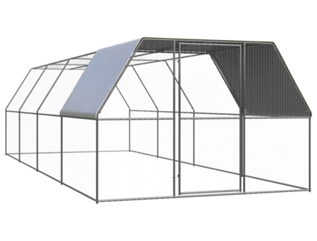 vidaXL Jaula gallinero de exterior de acero galvanizado 3x8x2 m