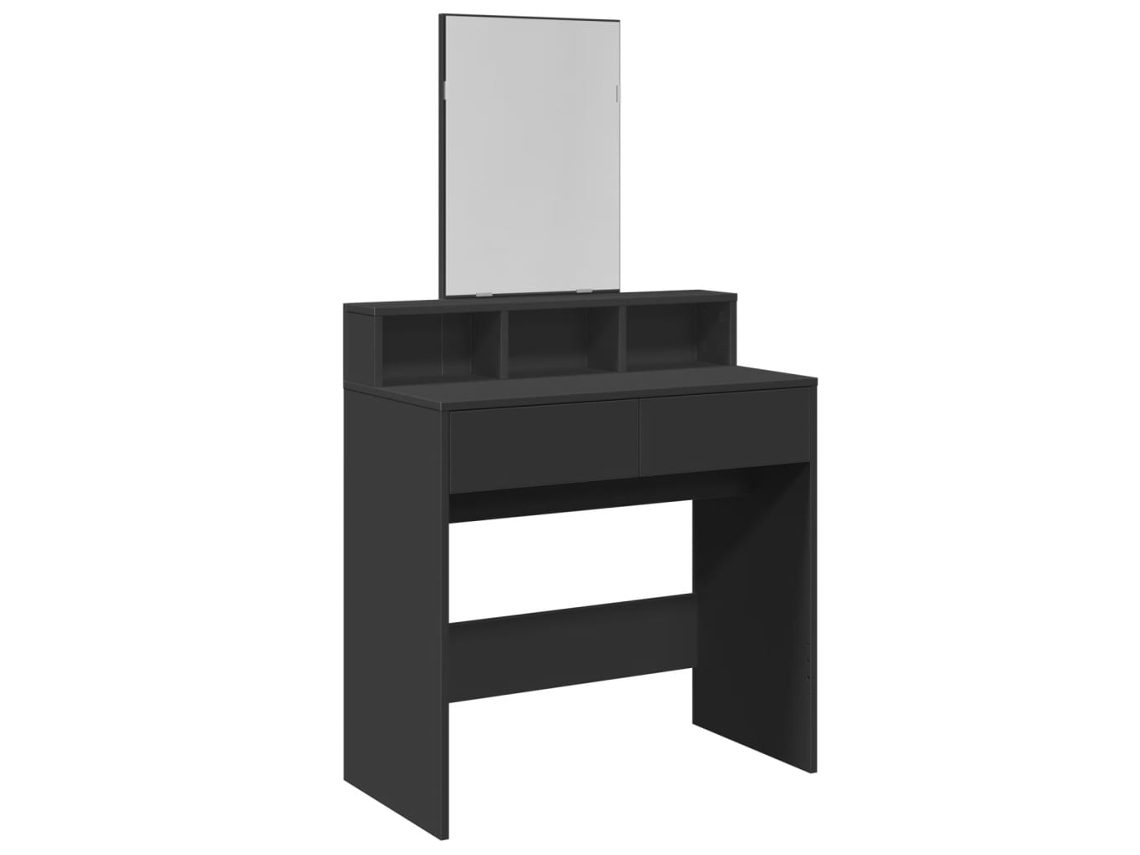 Maison Exclusive - Tocador Con Espejo Negro 80x41x144,5 Cm