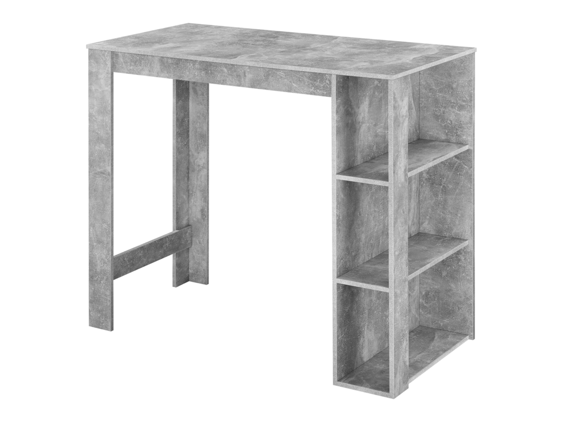 Mesa de Bar Danderyd con 3 estantes aglomerado 120x60x106 cm Efecto hormigón [[EN.CASA]]