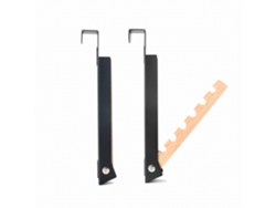 Colgador de puerta plegable CHRUI, hierro y madera, 2 cm (gris)