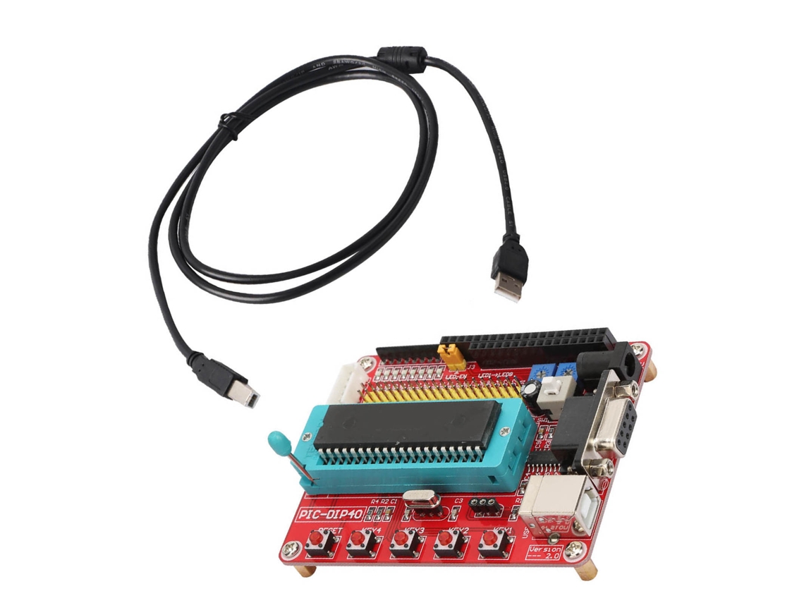 Placa De Desarrollo Pic16f877a Con Interfaz Rs232 Y Leds Para Aprendizaje.