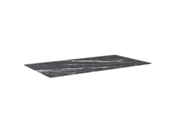 Tablero Mesa | Superficie De Mesa | Tablero De Escritorio Diseño Mármol Vidrio Templado Negro 120x65 Cm 8 Mm Wsd47297