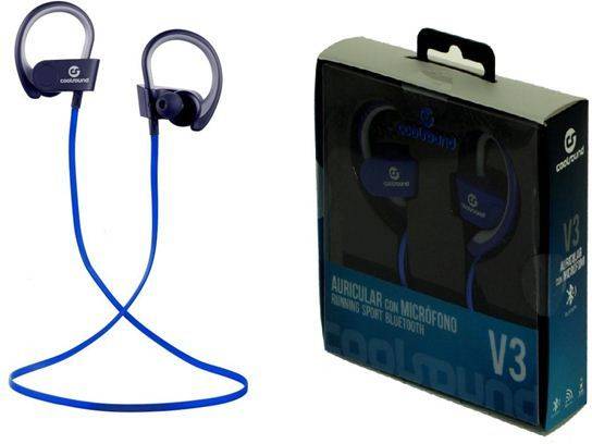 Auriculares Bluetooth COOLSOUND Sport V3 (In Ear - Micrófono - Azul)