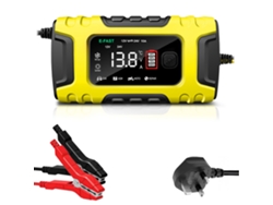 Cargador Automático De Baterías Con Pantalla Digital Para Coches Y Motocicletas Con Protecciones Inteligentes.