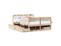 Maison Exclusive - Estructura De Cama Sin Colchón Madera Maciza De Pino 135x190 Cm