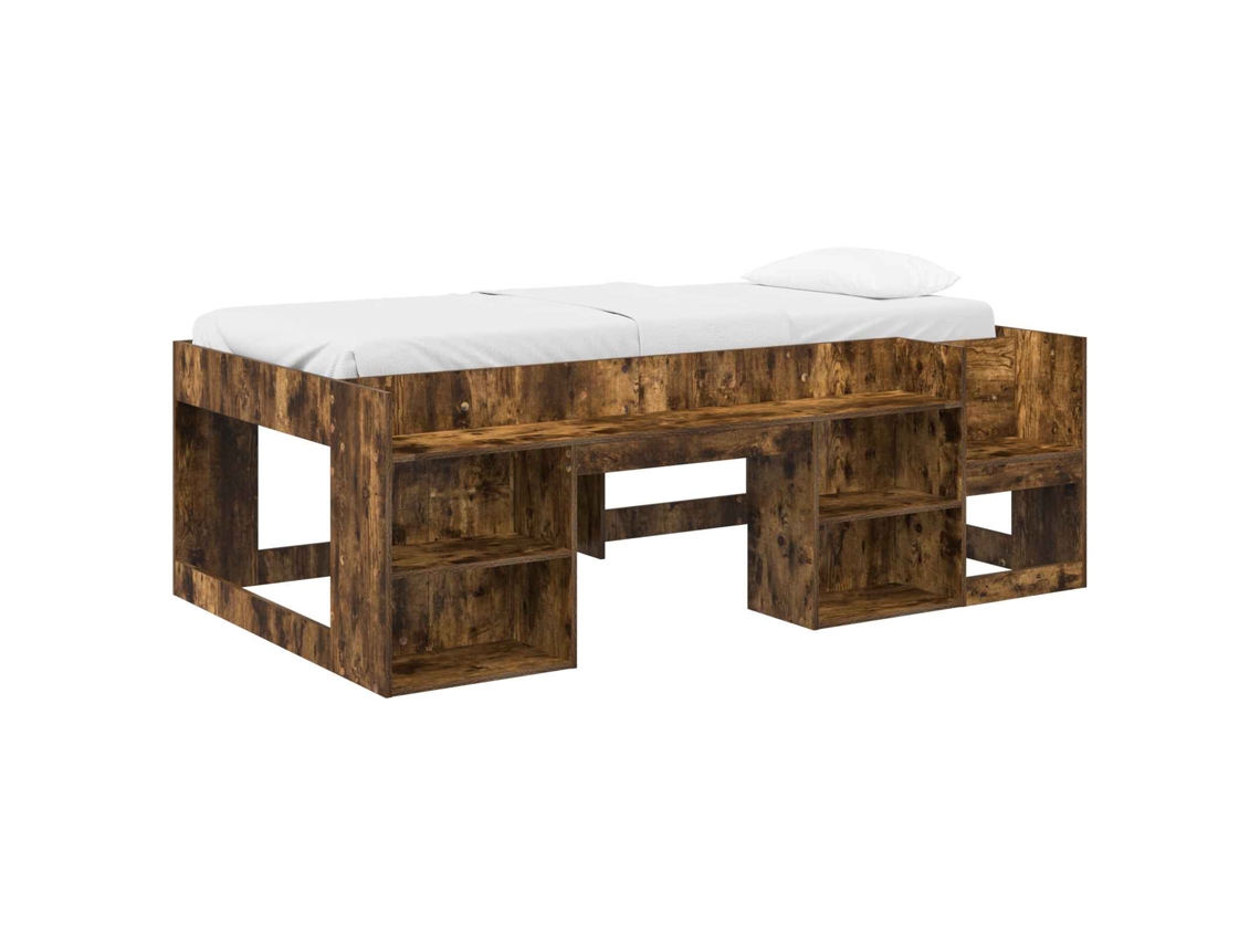 Maison Exclusive - Cama Infantil Con Almacenamiento Roble Ahumado 90 X 190 Cm