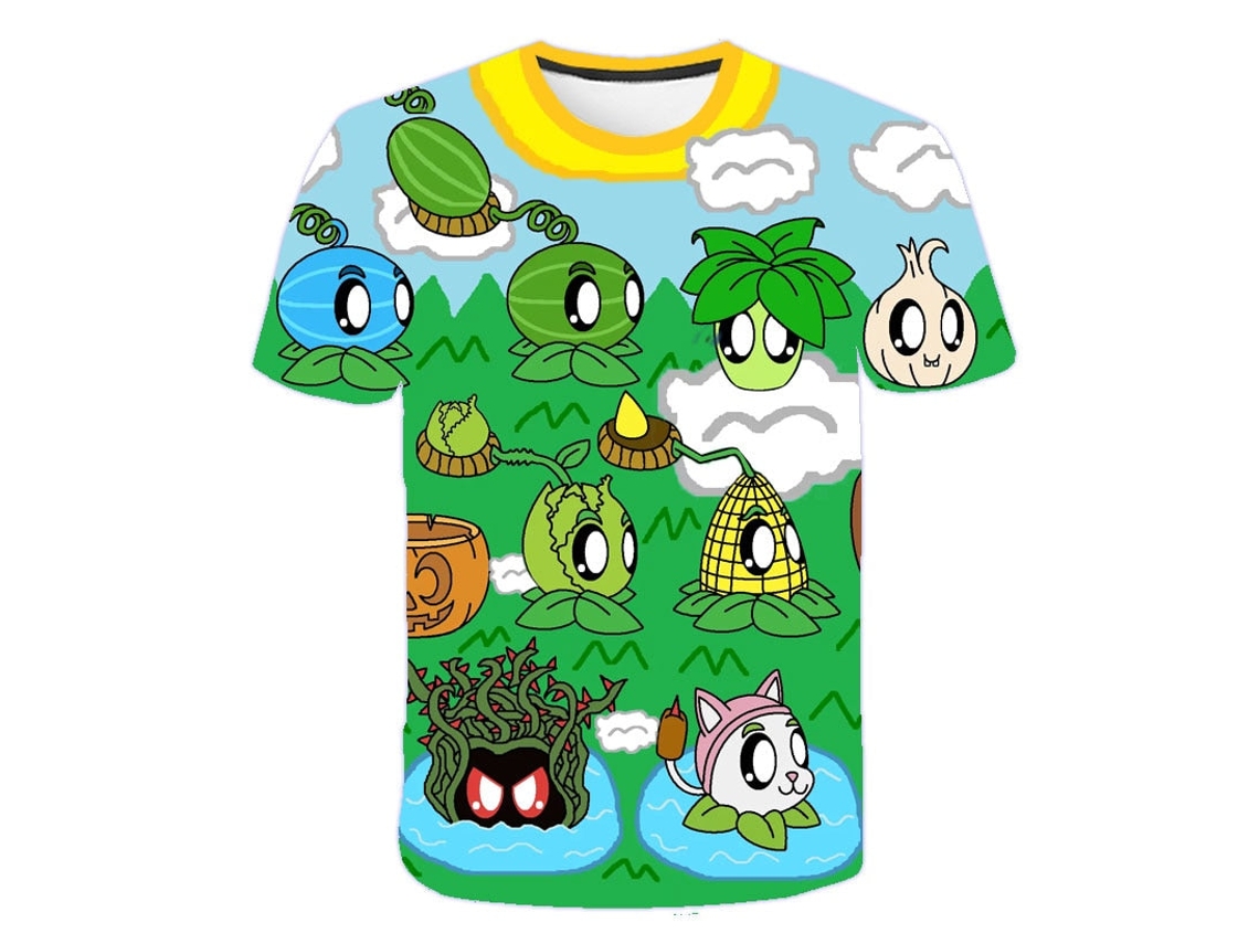 Playera de Verano de Dibujos Animados de Plants Vs Zombies, Ropa