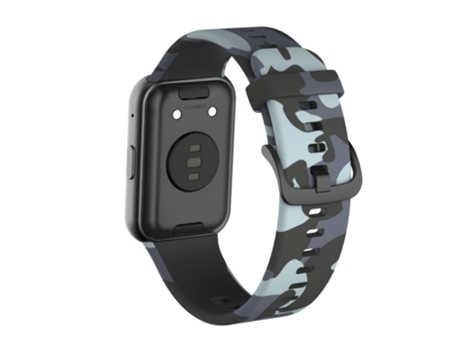 Correa de Silicona con motivos de camuflaje flexible para Huawei Watch Fit - canoso