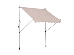 Toldo retráctil de 2x1,5 m con ajuste mediante manivela, exterior color beige.