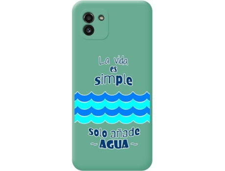 Carcasa para Samsung Galaxy A03 TUMUNDOSMARTPHONE Silicona Líquida Dibujos Verde