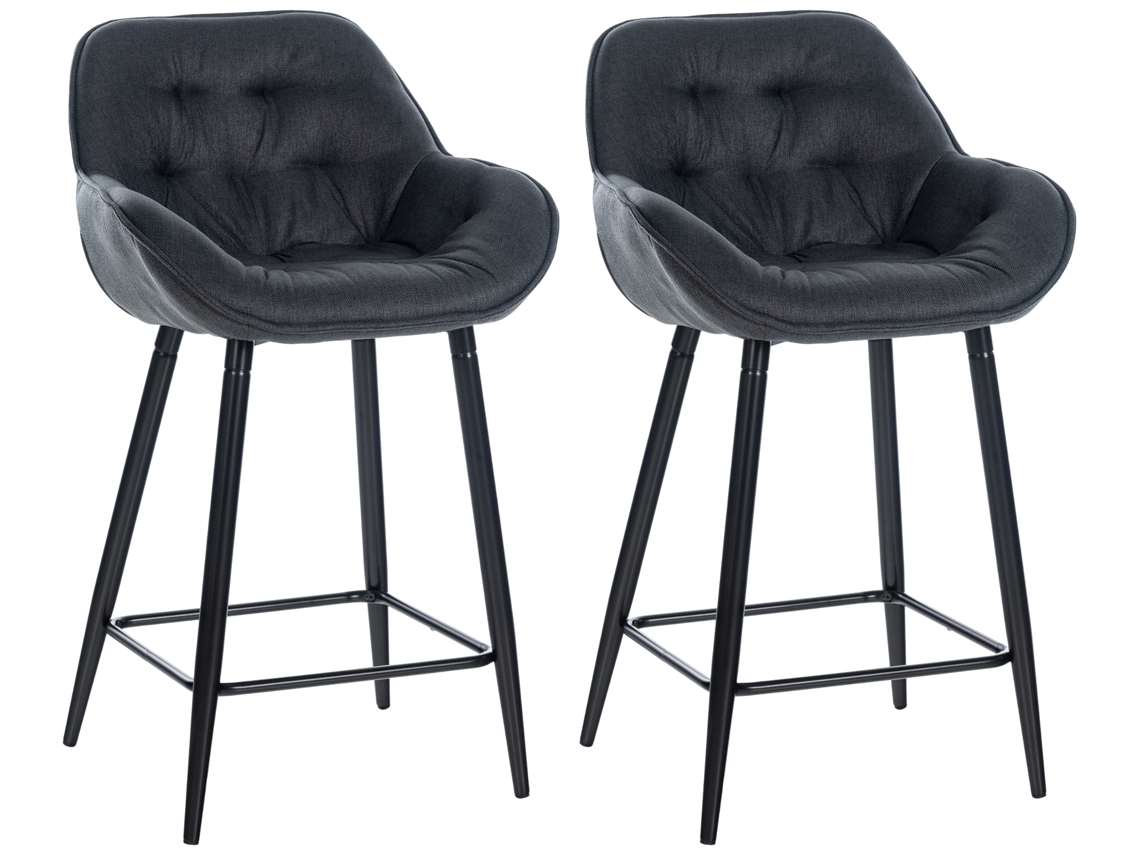 Juego de 2 taburetes de bar Gibson gris oscuro/tela CLP