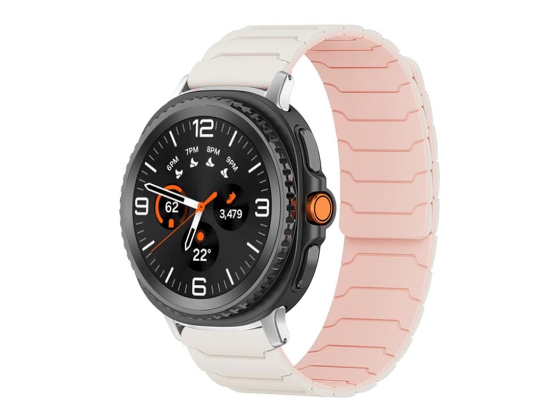 Bracelete Para Samsung Galaxy Watch 8 / 8 Classic - Silicone Magnético - Rosa-claro-areia