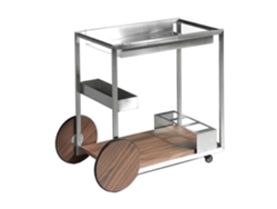 Carrito minibar ANGEL CERDÁ S.L. 3116 (Marrón - MDF, Madera, Acero Inoxidable - 91 x 38 x 74 cm)