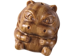 Estatua Hipopótamo Tallada Madera Decoración Hogar Ligera Fiable Diseño Único Marrón Diversos Espacios Regalos