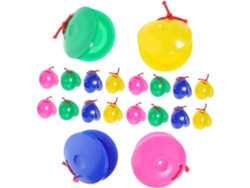 Castañuelas Rítmicas De Plástico Multicolorido De 20 Piezas Para Niños Y Niñas