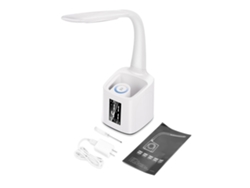 Lámpara LED multifuncional con portavasos ajustable, carga USB, luz para el cuidado de la visión 7 en 1.