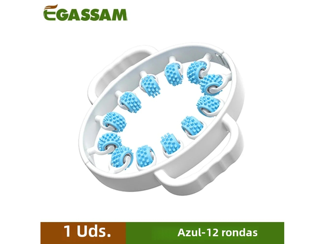 (azul) Masajeador Muscular, Tecnología De Rodillos, Elimina Celulitis, Fabricado En Polipropileno.