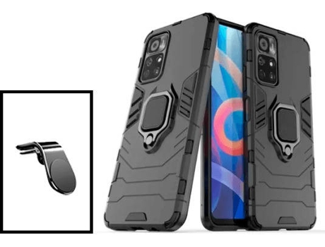 Kit Carcasa + Soporte de Auto Xiaomi Poco M4 Pro 5G GIFT4ME Negro