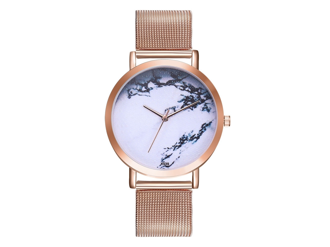 Reloj De Pulsera De Cuarzo Zhoulianfa K038-w1 De Malla Color Oro Rosa Para Mujer/hombre.