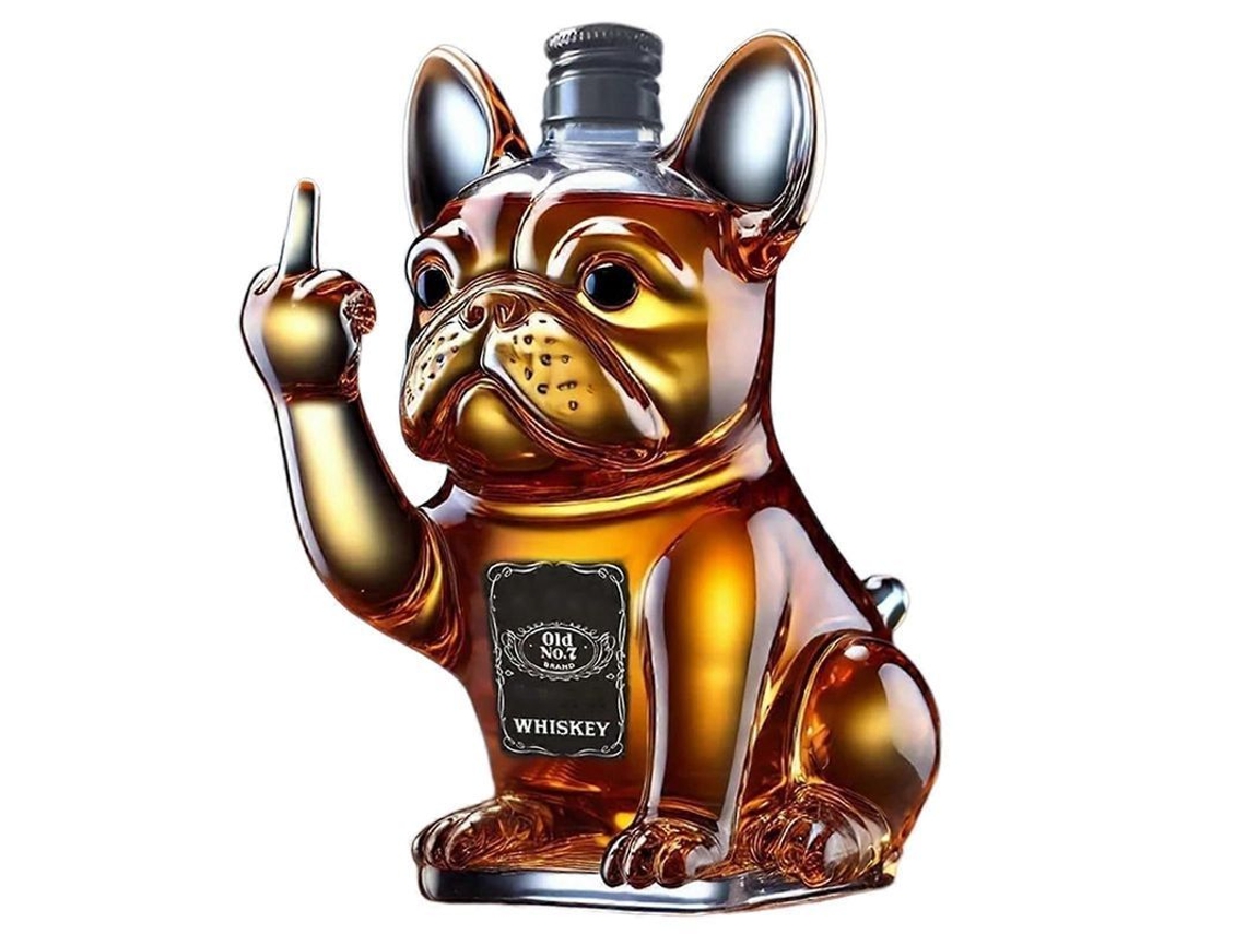 Divertida Jarra De Whisky Con Forma De Bulldog Francés: Un Dispensador De Licor Único Para El Bar De Casa Y Los Amantes Del Vino.