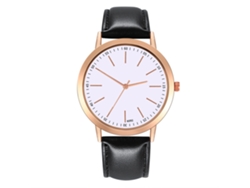 Reloj De Pareja De Moda Dial Redondo Analógico Cuarzo Pulsera Negra