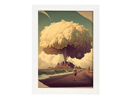 NACNIC Poster Nube Hongo En Estilo Surrealismo Cinematográfico Ilustraciones Y Grabados De Historieta Abstracta Y Artística A3 Marcos Blancos