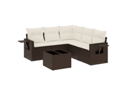 Maison Exclusive - Set Sofás De Jardín 6 Piezas Y Cojines Ratán Sintético Marrón
