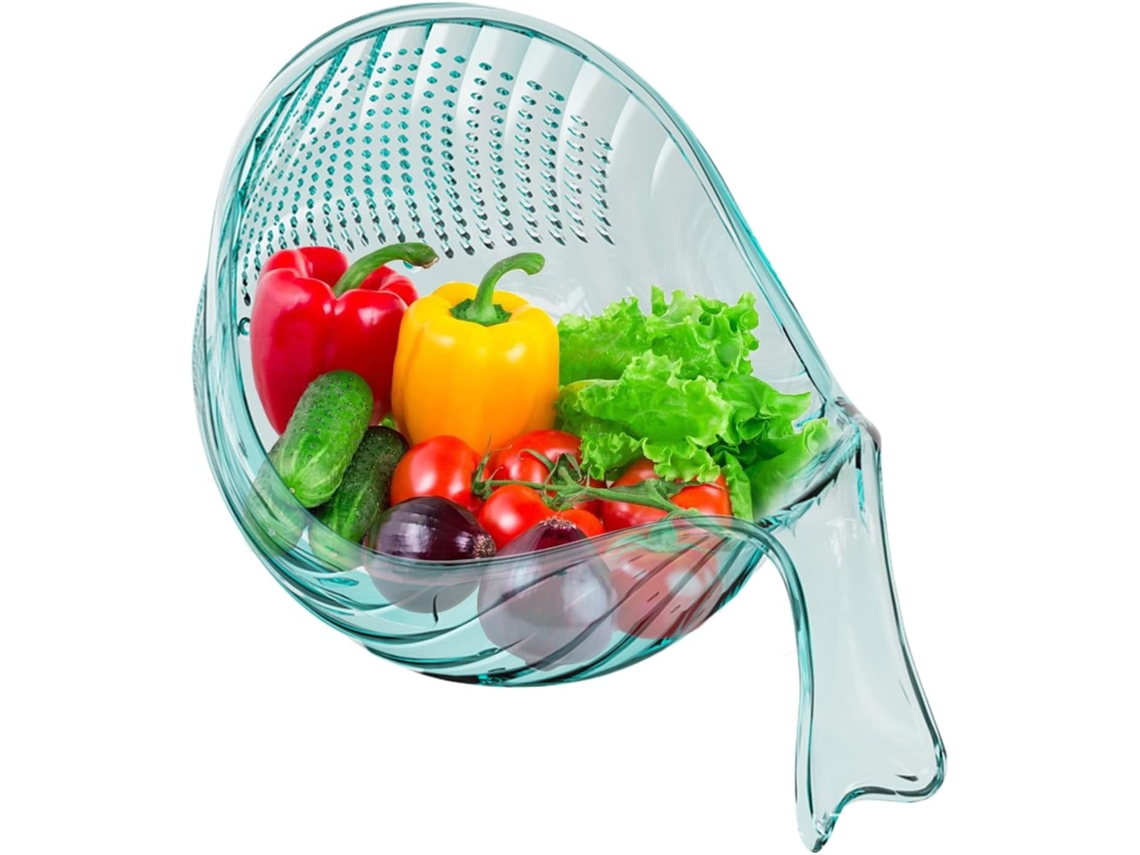 Colador De Cocina | Cesta Para Ensaladas Con Forma De Ballena, Cesta Para Frutas Con Asa, Hecha A Mano