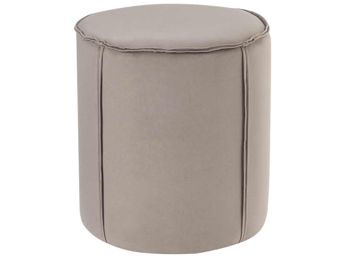 Puf Beliani Sedona de terciopelo crema 40x40x43