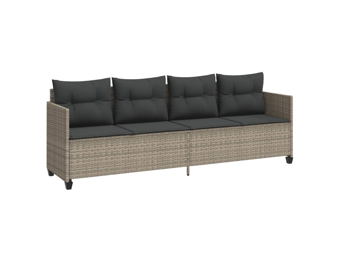 Chaise longue de mimbre gris claro con cojines MAISON EXCLUSIVE