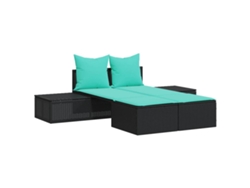 Maison Exclusive - Tumbona Doble Con Cojines, Poliratán Negro