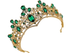 Corona Nupcial Barroca Verde, Accesorio De Moda Para Bodas, Adorno Para El Cabello